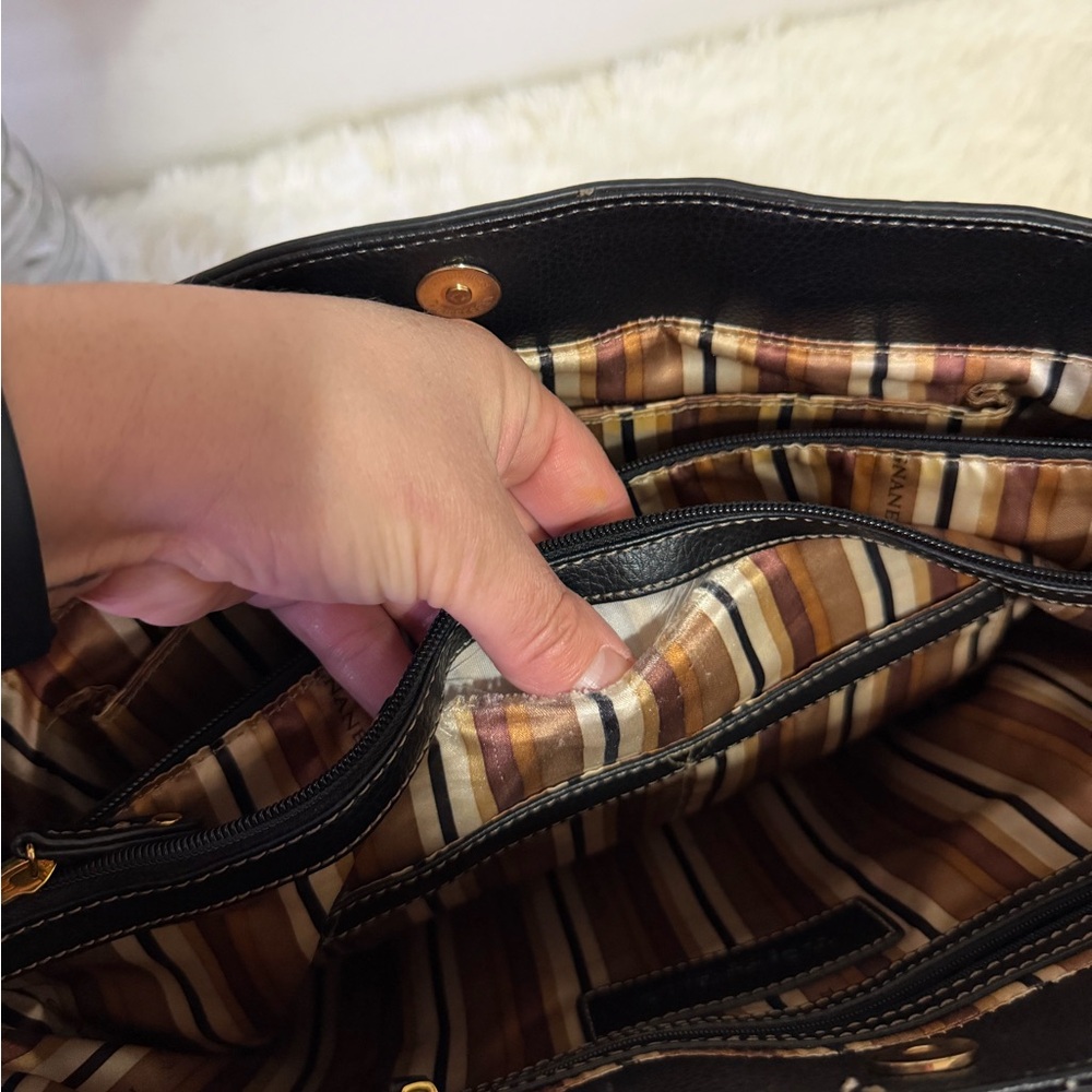 Tignanello Black and Tan Tote Bag - Picture 10 of 16